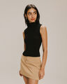 Top Sin Mangas Cuello Alto,NEGRO